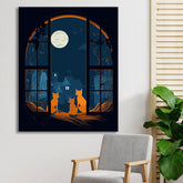 Painting by numbers: Cat in the moonlight